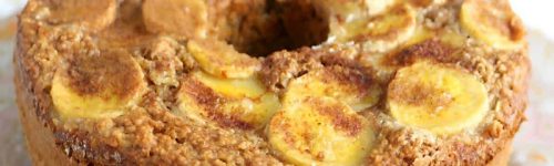 Bolo de banana e aveia saudável